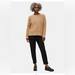 NWT Eileen Fisher Organic Cotton Twill Slim Ankle Pant Size Large Black